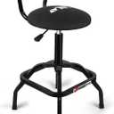 Garage Stool, Adjustable Height Swivel Work Mechanic Shop Stool with Backrest, Pneumatic Shop Chair for Home, Workshop, 300 LBS Capacity, 360 Rotation, Heavy Duty, Black