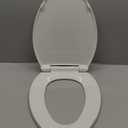 Toilet Seat Elongated, Toilet Seats with Cover Quiet Close, Never Loosen Bumpers, Easy Removing and Cleaning, White, 18.5"L x 14"W