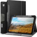 Antbox Case for iPad Air 11-inch M4/M3/M2 (2026/2025/2024), iPad Air 5th/4th Generation 10.9'' Vegan Leather with Pencil Holder Typing Angle Auto Sleep/Wake Muti-Stand (Black)