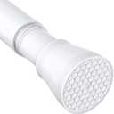 White Tension Curtain Rod for Windows 28 to 48 inch Adjustable Expandable Pressure Spring Curtain Rod No Drilling Curtain Rod for Bedroom Doorway Closet Door 3Pcs