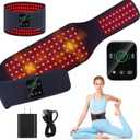 Red Light Therapy Belt for Back & Abdomen, 5000mAh Cordless Infrared Waist Wrap with Pulse/3-Mode Vibration Massage  Pain Relief, Muscle Relaxation & Circulation Boost, Ideal for Mom & Dad (Deep Blue)