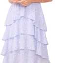 V-Neck Four Tier Layered Midi Dress (L)