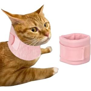 Cat Neck Brace Cover - Adjustable Elizabethan Collar for Post-Surgery Recovery Anti-Lick Wound Protective Cervical Cone for Small Medium Large Dogs Cats (Neck Girth 5.5-110" Depth3.1 (Pink)