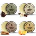 Striking Viking Beard Balm for Men  Light Hold, 1 Oz, Pack of 4 with Citrus, Vanilla, Sandalwood, Cedar Scents - Leave-in Beard Conditioner with Shea Butter, Tea Tree, Argan & Jojoba Oils