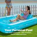 SLOOSH Inflatable Tanning Pool Lounger Float, 85" x 57" Extra Large Pool Floats Adult with Pillow, 4 in 1 Suntan Tub Raft Floatie,Sunbathing Bed Lounge for Water Blow Up Ball Pit Party Gifts, XL-Blue