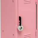 2 Mini Locker with Lock & Keys, Metal Small Locker for Desktop, Girls Lockbox Desktop Storage Organizer, Money Safe and Cash Lock Box for Girls Safe (Pink & Blue)