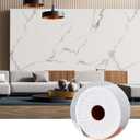 KASARO Peel and Stick Backsplash Wall Tile, 118 47 inch, Self-Adhesive Thicker Waterproof 3D Panel, PET Marble White with Grey Stripes Decor Accent for Kitchen, Bathroom, 1 Piece