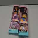 dollbie 6 Pack African American Fashion Dolls Set with Mix & Match Outfits – 11.5" Posable Black Dolls & 5 Accessories Each (Crown, Necklace, Headscarf & More) + Pink Gift Case