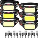 Foleto LED Headlamp High Lumens with Super Bright, 3 Lighting Modes, Digital Display, Rechargeable, Waterproof Head Lamp, 90 Adjustable for Camping, Hiking, Fishing, Running Outdoor (6)