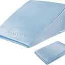 Satin Bed Wedge Pillow Cover Silky & Smooth Wedge Pillowcase 1 Pack 24x24x8, Soft & Breathable, Removable & Machine Washable-Zipper Design (Pillow Not Include), (White, 24"x24"x8")