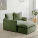 Chenille Oversized Chair with Ottoman - 39W Big Comfy Reading Chair and Ottoman Set, Lounge Chair for Living Room, Reading Nook, Kids Room, Bedroom, Family, Sage Green