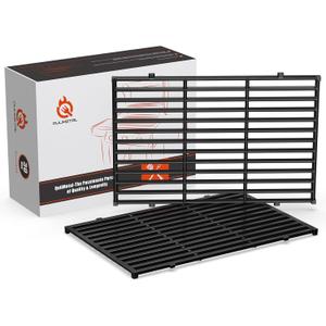 QuliMetal 17.5" Grill Grates for Weber Spirit 300 and GS4 Spirit II 300 Series, Spirit E-310, Spirit II E-310, Genesis Silver/Gold B & C, Genesis 1000-3500, Porcelain-Enameled Cast Iron Grate for 7638