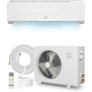 GarveeTech 18000 BTU Mini Split Air Conditioner - 19 SEER2 Ductless Inverter AC with 208-230V, Cools Up to 1250 Sq. Ft, Built-in Heat Pump System, White