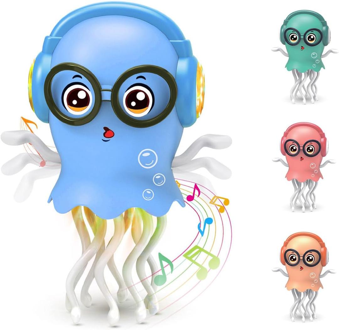 Dancing Jellydancer Kids Toy, Crawling Jellydancer Tummy Time Toy for Boy 3-6 Girls 6-12, Fidget Toy Magic Dancing Loud Music Toys for 3 4 5 6 7 8 Year Old Kids Birthday Easter Gifts (Blue)