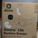 Diono Solana Lite Backless Booster Car Seat, Lightweight & Portable for Travel, Machine Washable Covers, 40-100 lbs, Black Storm