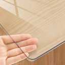 Kasepie Clear Table Protector 42x72 Inch, 2mm Thick PVC Table Cover for Kitchen & Dining Room, Scratch-Resistant Waterproof Desk Mat - Rectangle Plastic Tabletop Cover