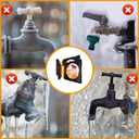 Outdoor Faucet Cover for Winter - 2 Pack 8"H x 6.5"W Hose Bib Covers for Winter Freeze Protection, Reusable Waterproof Pipe Wrap Insulation Cover Socks, Black