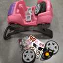 Step2 Whisper Ride II Kids Push Cars, Ride On Car, Seat Belt, Horn, Toddlers Ages 1.5 4 Years Old, Max Weight 50 lbs., Quick Storage, Stroller Substitute, Pink, Large