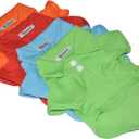 KINGMAS 4 Pieces Dog T-Shirt, Breathable Pet Shirts, Puppy Sweatshirt Dog Clothes Outfit Apparel Coats for Small Medium Dogs Cats (Blue, Green, Red, Orange) - Small