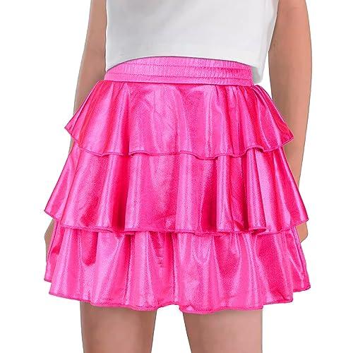 iLover Girls 3-Layers Ruffle Sparkle Skirt Shiny Dance Tutu Party Skirts 6-7 Years 120