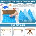 Oudain 1 Roll 1200" x 54" Pool Table Cover Summer Pool Party Tablecloth Blue Mosaic Backdrop Plastic Classroom Decor Ocean Tablecover Bulletin Board for Beach Birthday Party Decoration