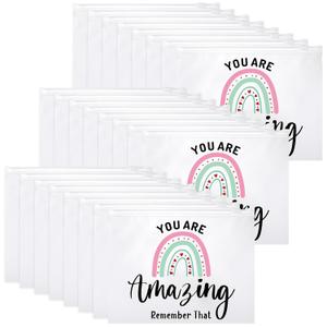 Reginary 50 Pcs Inspirational Gifts Bulk for Women Cosmetic Bag EVA Makeup Bag with Zipper for Birthday Employee Coworker Colleague Staff Encouragement Motivational Presents(You Are Amazing)