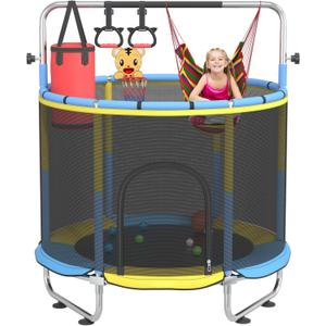 60 Trampoline for Kids,500lbs Capacity Indoor&Outdoor Toddler Trampoline