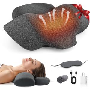 3-in-1 Neck Massager Pillow - Neck Cervical Traction Device with Heat,Vibration Massage & Airbag Traction,Neck Pillow for Pain Relief Deep Tissue Ergonomic Neck Shoulder Relaxer Gift Idea