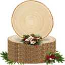 6 Pack 10-12 inches Large Wood Slices for Centerpieces, Wood Centerpieces for Tables, Unfinished Wooden Rounds Rustic Wedding Centerpiece Decoration and DIY Crafts, Natural Paulownia Wooden Slabs