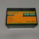 ECO-WORTHY 12V 10Ah Lithium LiFePO4 Deep Cycle Battery with 3000+ Cycles, Built-in BMS, Perfect for Fishfinder, Lighting, Back Up Power