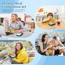 2 Pack Stainless Steel Snack Containers with Silicone Lids - Leakproof 2 Compartment Snack Box, Stainless Steel Forks, Reusable, Divided, Safe Food Storage Containers for Adult, Kids, School, Travel, Gift