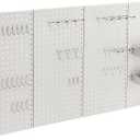Amazon Basics Rectangular Metal Pegboard Wall Organizer, Tool Storage Organization System, Rust and Scratch Resistant, 48-Piece Kit, Gray