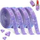 FULZTEY 4 Rolls Rhinestone Ribbon,Deep Purple AB Crystal Ribbon Self Adhesive with 2 mm Jelly Gems for DIY Crafts,Bling Diamond Strips for Car Clothes Wedding Decoration
