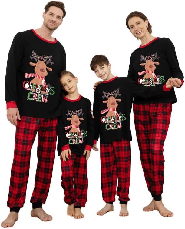 Family Christmas Pajamas Matching Sets Holiday Pjs Sleepwear Cousins Crew Outfits For Women Men Adults Couples (Small, 20-red Reindeer)