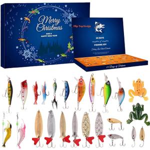 2025 New Advent Calendar Fishing Christmas Countdownfishing advent calendar 2025A set that includes fishing bait, suitable for fishing enthusiasts, adults, boys, Christmas gift