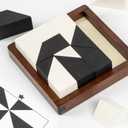 Wooden Hidden Blocks Puzzle Game - 80 Brain Challenges with Solid Wood Box & Deluxe Black and White Pieces, 3D Logic & Spatial Thinking Tabletop Toy, Perfect for Family Fun & Creative Gifts
