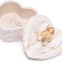 Hodao Angel Heart Jewelry Box, Bless You Resin Trinket Box for Women, Mothers Day Birthday Gift, March Birthday Gifts for Women, Valentines Day Keepsake Decor