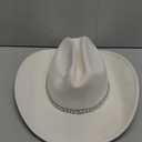 22"-23.2" 100% Suede Western Cowgirl Hat for Women,3.5" Wide Brim,Built-in Elastic Sweatband (Large-X-Large, White)