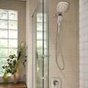 Moen Inara Spot Resist Brushed Nickel Handshower and Rainfall Shower Head with Lever Handle, Tub Spout, and Metal Hose, 84041SRN