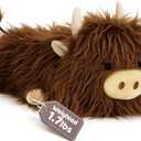 Puffpals Weighted Plush, Cute Highland Cow Weighted Stuffed Animal with Beads, Soft Sensory Plush Pillow Toy for Kids & Adults (13.4in, 1.7lbs)