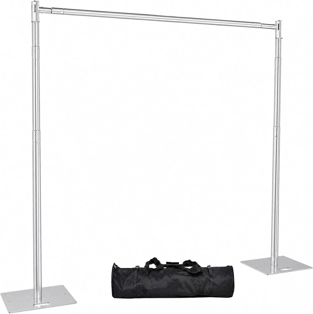 Pipe and Drape Backdrop Stand 10FT x 10FT, Adjustable Backdrop Stand Heavy Duty, Background Stand, Backdrop Stand for Parties, Photography, Wedding, Birthday Decoration, 10x10ft