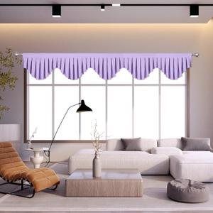 Energy Efficient Rod Pocket Curtain Valance Blackout valances for Windows for Living Room Kitchen and Bedroom Clove Purple Width 110 inch, 1 Panel