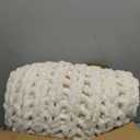 L'AGRATY Chunky Knit Blanket Throw,Soft Chenille Yarn Throw Blanket 50x60Handmade Cable Knit Crochet Blanket,Large Knit Blankets Chunky Yarn,Rope Knot Throw Blanket for Couch Sofa Bed Home Decor (Ivory)