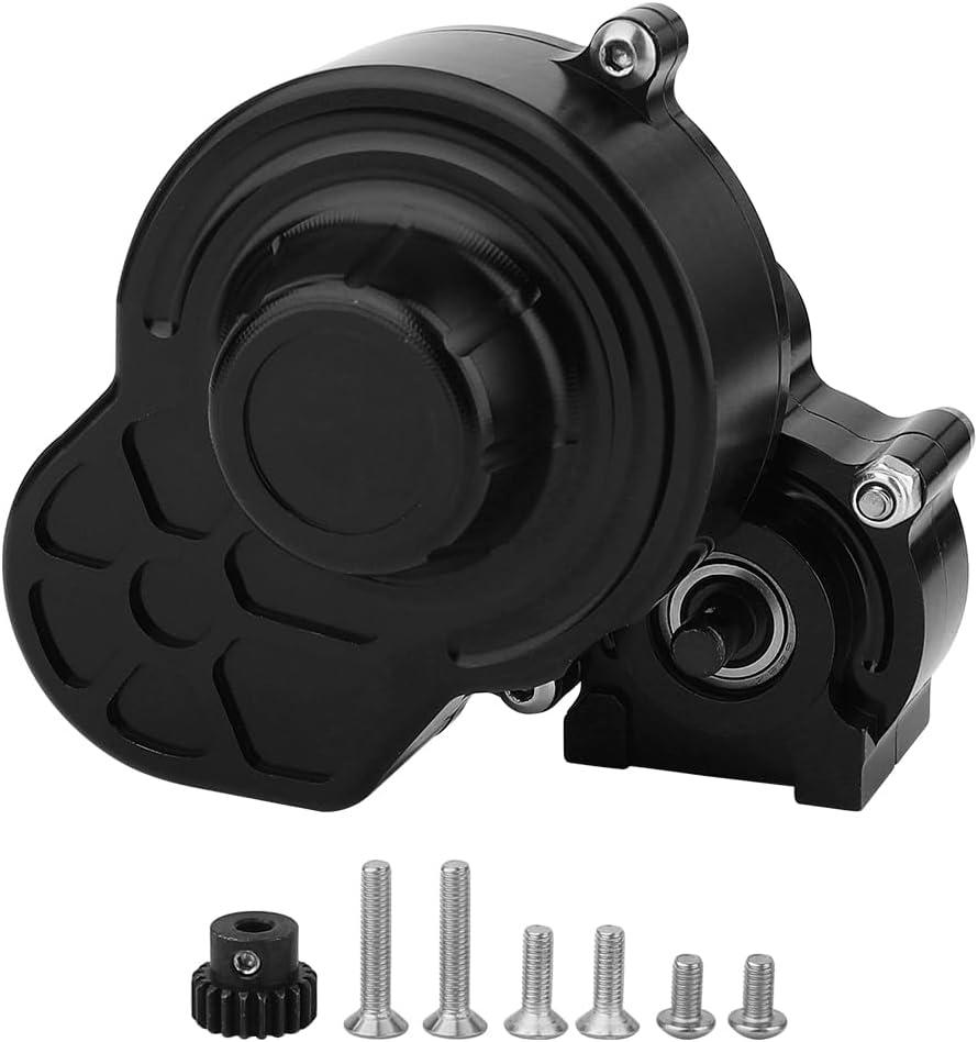 All Metal Complete Gearbox Transmission with Motor Gears for 313mm Wheelbase 1/10 RC Crawler Truck Axial SCX10 & SCX10 II DIY Upgrade Parts (Black)-651651