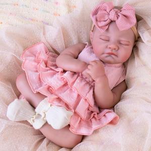 Aori Reborn Baby Dolls Realistic - Lifelike 20 Inches Newborn Baby Doll Girls with Poseable Limbs and Feeding Kit Included, Nice Gift for Kids 3+ (Pink)