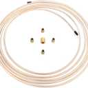 The Stop Shop 15 Ft Roll of 3/16" (.028" Wall) Copper/Cupronickel Brake Line Tubing with fittings & union