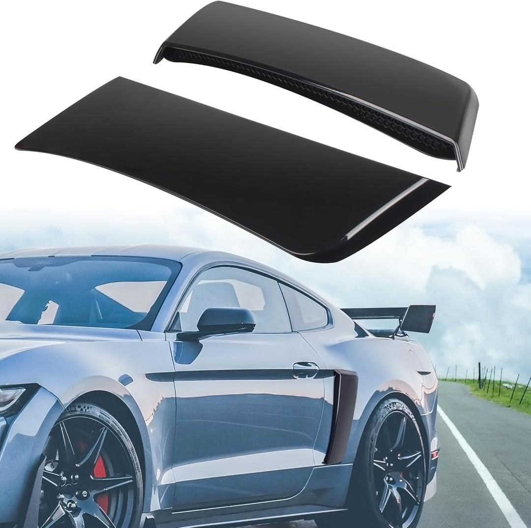 Black Rear Quarter Panel Side Scoop Compatible with Ford Mustang 2015-2023, Rear Side Fender Door Scoops Compatible with Ford Mustang 2015-2023 (2PCS)