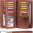 FALAN MULE Wallets for Women Trifold Wristlet Wallets Large Capacity RFID Blocking Ladies Purse Credit Card Holder