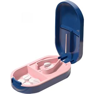 2 in 1 Pill Cutter Detachable Nonslip V-Shaped Pad Compact Travel-Friendly Design