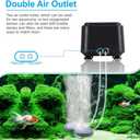 hygger Quiet <30dB Aquarium Air Pump, Adjustable Low Decibel Oxygen Fish Tank Pump 2 Air Outlets Ultra Silent Powerful Aerator Pump with Accessories Max 80GPH/160GPH/255GPH(5W, Up to 150Gallon)